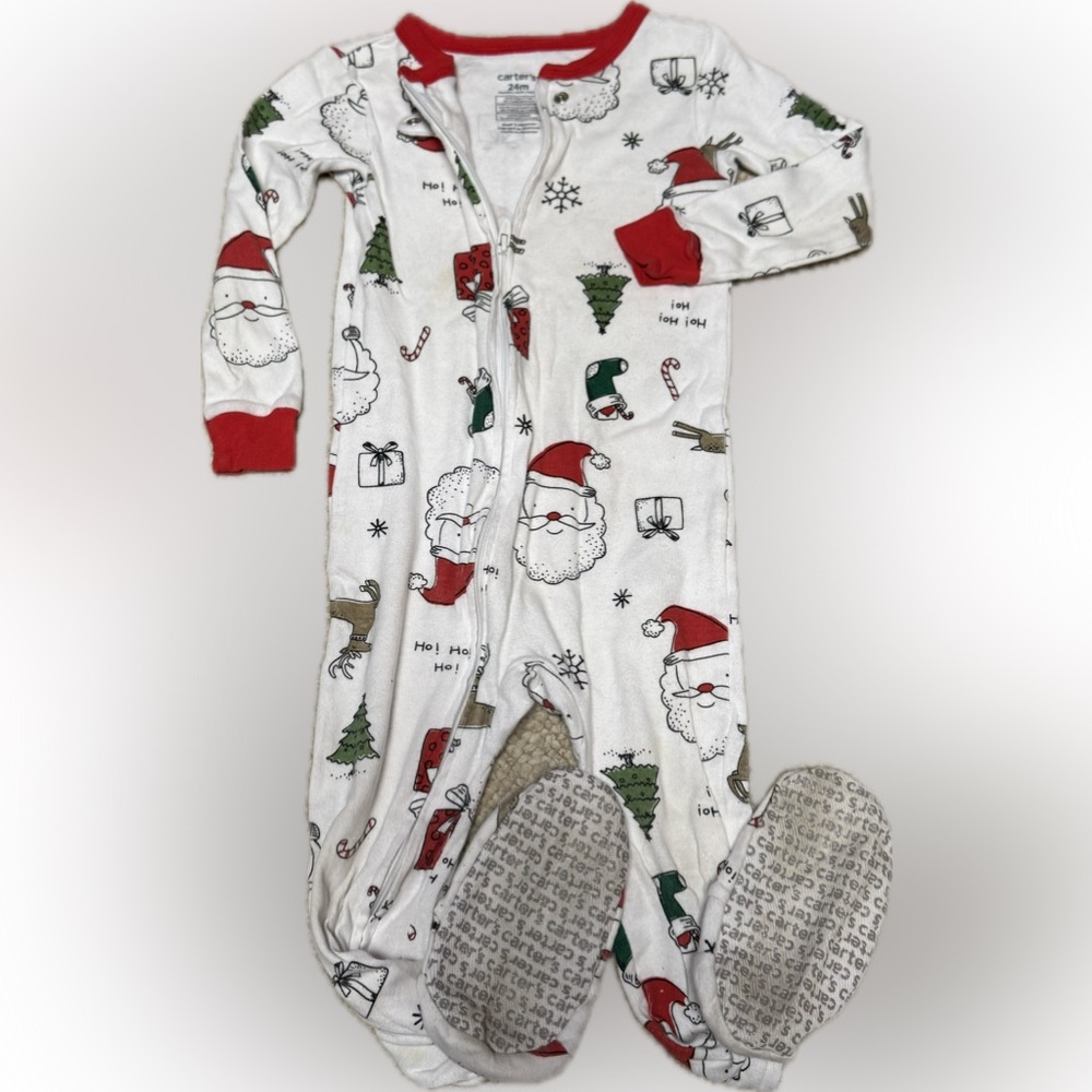 Carter's Festive Santa One Piece - Red, Green, White